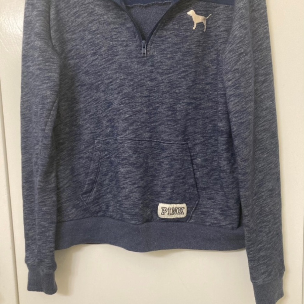 Victoria’s Secret Pink Quarter Zip Pullover Hoodie Size Small Love Pink VsPink - Picture 12 of 17